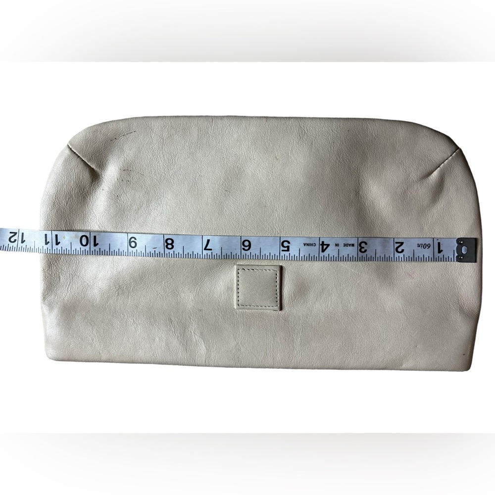 Vintage Antonio Designs Cream Shoulder Bag Y2K Minimalist Crossbody Purse - Picture 7 of 10